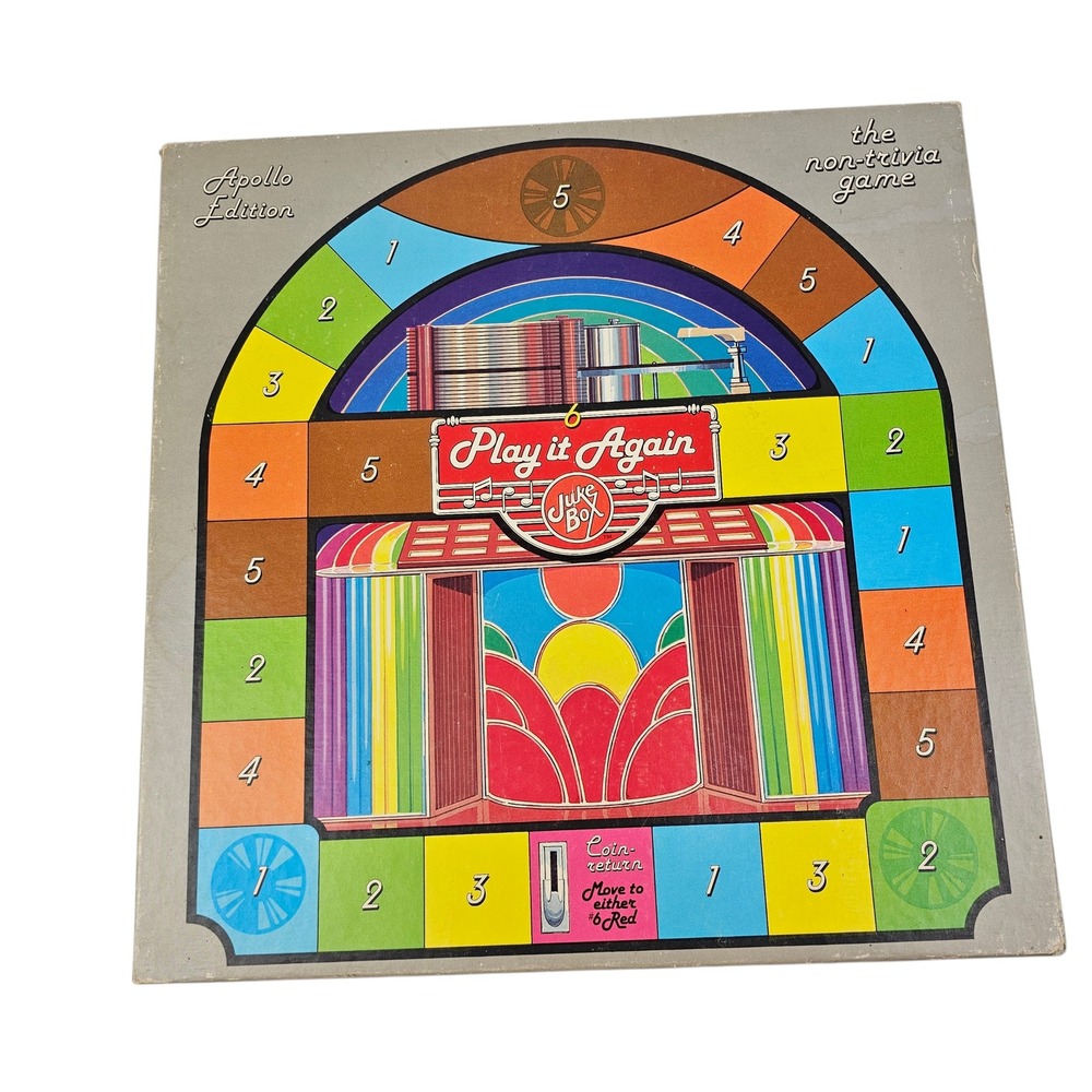 Play it Again Juke Box Apollo Edition Board Game 1985 Music Lyric Non-Trivia Vtg